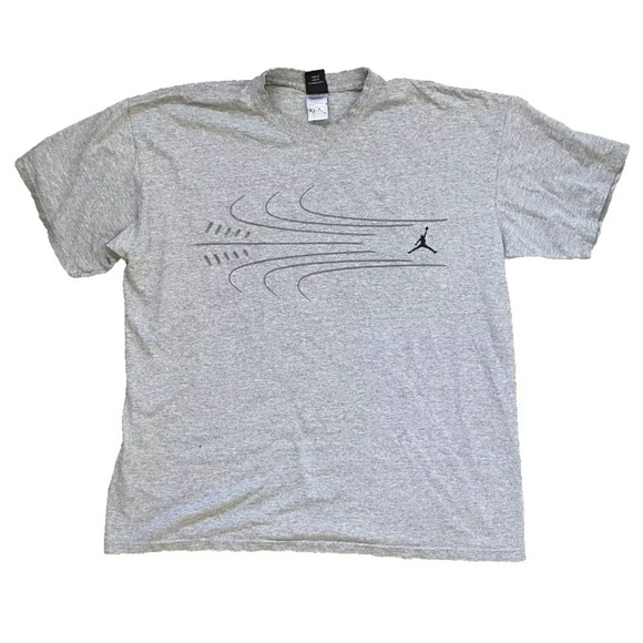Vintage Air Jordan Retro Shirt Adult Size XL Grey Graphic Jumpman 2000s Y2K - Picture 1 of 7
